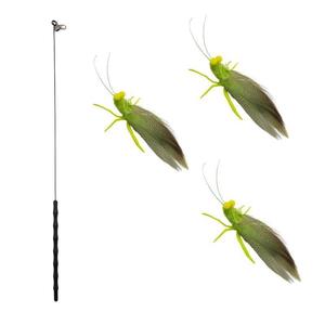 Varita de Juguete Realista con Forma de Gafillo y Plumas Naturales, Juguete de Silicona con Simulación de Insecto para Gatos de Interior - Product Image 1