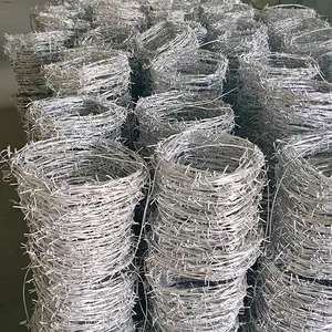 50kg nhà máy ISO9001 dây thép gai mạ kẽm hàng rào dây thép gai cho trang trại dây thép gai giá cuộn dây 400M 500M 50kg mỗi cuộn