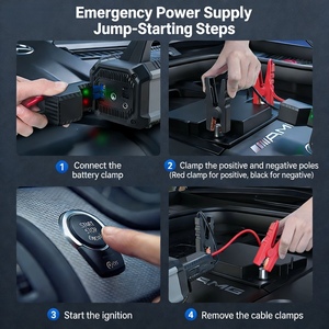 Kit d'urgence automobile tout-en-un : démarreur de batterie, compresseur d'air, batterie externe et lampe LED (10000mAh, 800A) - Product Image 4