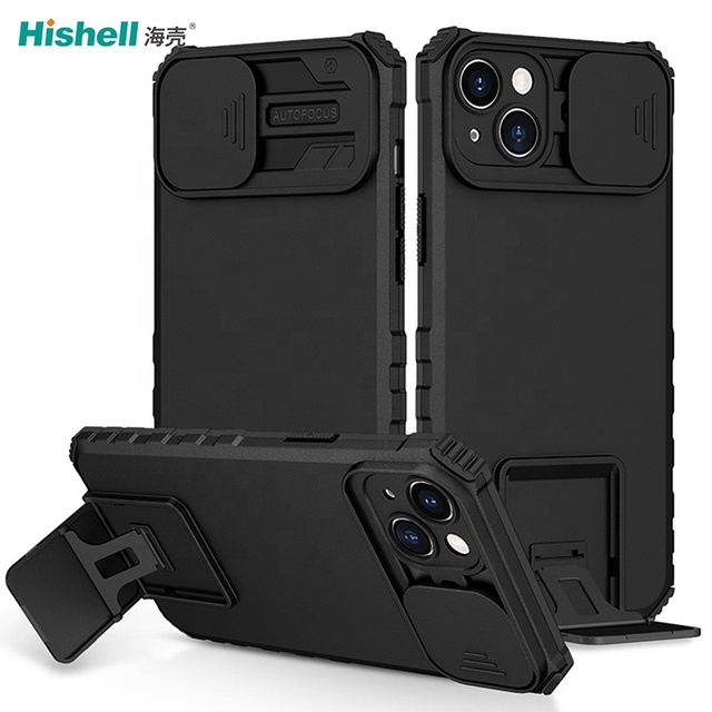 Multiple Color Fully Camera Protective Phone Case With Stand Shockproof Mobile Phone Cover For iPhone 14 Plus