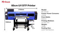 Imprimante DTF UV Mycolor 60 cm 24 pouces A1 A2 avec intégration de rouleau d'autocollants en feuille et laminateur automatique pour l'impression sur matériaux flexibles