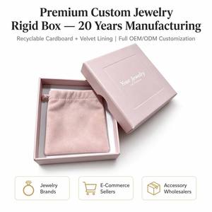 Scatola per Gioielli Personalizzabile all'Ingrosso, Ecologica, in Carta Rosa per Ragazze, Confezione da Viaggio per Anelli, Scatola Regalo per Gioielli Personalizzata - Product Image 2