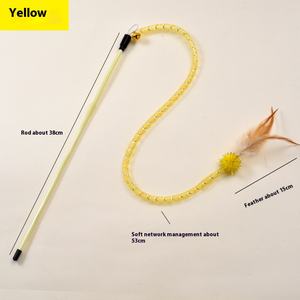 Giocattolo gatto forma di serpente elastico rete peluche piuma divertente gatto bastone giocattolo interattivo - Product Image 6