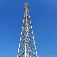 Tour de communication en tube d'acier à 3 pieds, 20M-60M, galvanisée à chaud selon la norme ASTM A123, structure conique polygonale AWS D1.1