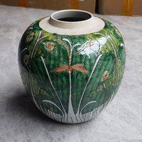 Vase de table en porcelaine Jingdezhen, motif papillon Bok Choy, fait main et peint à la main, pour la décoration de la maison