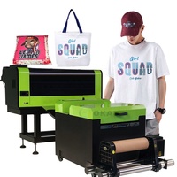 OKAI Mesin Pencetak Dtf, Mesin Pencetak Semua Dalam Satu Bubuk Pengocok 30Cm Xp600 * 2 Inkjet Printer Mesin Cetak