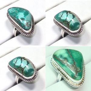 แหวนที่มีค่า925เทอร์ควอยซ์ทำด้วยมือขายส่งแหวนที่สวยงามสำหรับสาวจิวเวลรี่ทำด้วยมือ - Product Image 1