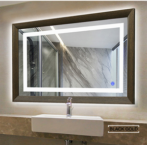 <span class=keywords><strong>PS</strong></span> MDF กรอบไฟ LED เซ็นเซอร์สัมผัสสวิทช์ห้องน้ํา Backlit โบราณกระจก LED วินเทจ - Product Image 3