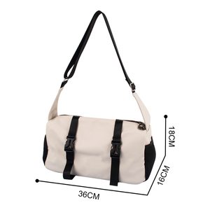 Sac de messager sportif léger et portable de grande capacité, sac de voyage à bandoulière unique en PU tendance avec <span class=keywords><strong>fermeture</strong></span> à glissière - Product Image 6