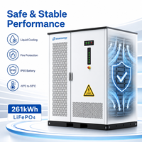 Armoire de stockage d'énergie extérieure SMS 261 kWh 125 kW avec refroidissement liquide, hybride solaire-diesel, LiFePO4 BESS et EMS intelligent
