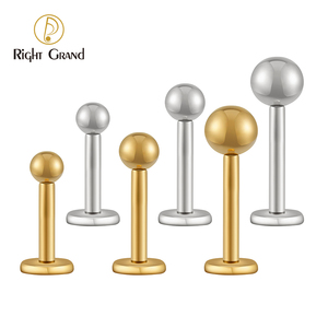 Implant Grade Titanium ASTM F136 Internal Thread Lip Labret untuk Tindikan Awal - Product Image 3