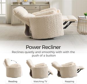 <span class=keywords><strong>Fauteuil</strong></span> <span class=keywords><strong>inclinable</strong></span> pivotant à bascule avec chargeur USB, dossier haut, pour chambre d'enfant, salon et chambre à coucher - Product Image 4