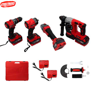 Kit d'outils électriques sans fil pour la maison, perceuse-visseuse et meuleuse d'angle, vente chaude, prix usine, mallette de transport rigide - Product Image 1