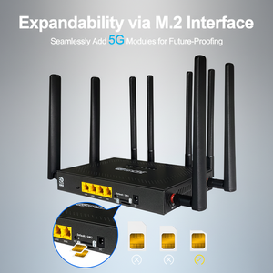 Personnalisation, <span class=keywords><strong>8</strong></span> antennes détachables, routeur maillé 5G <span class=keywords><strong>WiFi</strong></span> 6, double SIM, routeur OpenWrt, ports Gigabit pour une couverture de grande surface - Product Image 4