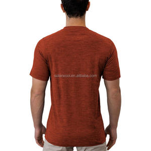T-Shirt Casual da Uomo in <span class=keywords><strong>Lana</strong></span> <span class=keywords><strong>Merino</strong></span> con Collo a O Personalizzata dalla Fabbrica Solarwool - Product Image 2