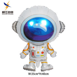 Grosir astronot balon astronot bentuk roket ruang bertema pesta ulang tahun dekorasi aluminium Film piring terbang balon - Product Image 2