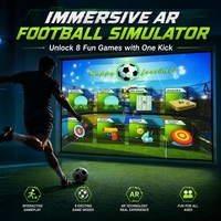 Machine de simulation interactive de football virtuel d'intérieur, simulateur portable de jeu de football interactif AR avec jeu de tir au but et de réaction