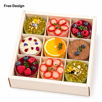 Boîte d'emballage personnalisée pour desserts, cupcakes, brownies, macarons, pâtisseries, mousses, gâteaux, avec couvercle transparent en PVC