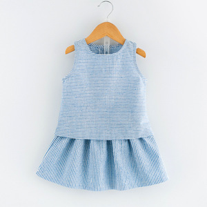 Vêtements d'été pour enfants en gros, ensemble jupe et haut court pour filles - Product Image 3