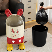 Poubelle en plastique de haute qualité poubelle avec couvercle chambre salle de bain hall bureau dessin animé poubelle