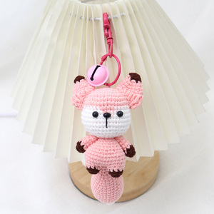 Fox Crochet Keychain Handmade Crochet Animals Crochet Doll Key Chains Bag Hanging Accessories Knitted Plush Toy Raccoon Keychain - Product Image 3