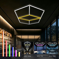 Luminaire suspendu modulaire hexagonal LED décoratif pour restaurant, bar, café, boutique, commerce de détail, système d'éclairage ambiant