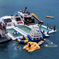 Piscine gonflable pour yacht, piscine flottante pour la mer, ponton avec toboggan aquatique et jeux amusants
