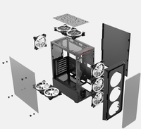 Black and White Mid Tower Pc case Pre Installed Fans Pc case Gaming support Fan 10 Rgb Fans and Water Cooler