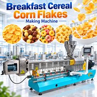 Machine à fabriquer des céréales pour le petit-déjeuner, des corn flakes, des boules de céréales, des anneaux de céréales, des collations à l'avoine, ligne de production d'extrusion à double vis