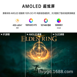 จอภาพ AMOLED ขนาด 16 นิ้ว อัตรารีเฟรช 120Hz ความละเอียดสูง จอเสริมสำหรับเล่นเกม จอพกพาพร้อมลำโพงในตัว - Product Image 1