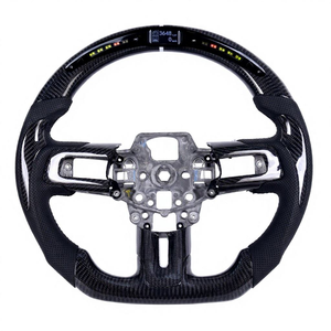 Volant en fibre de carbone avec écran LED pour <span class=keywords><strong>Ford</strong></span> <span class=keywords><strong>Mustang</strong></span> GT 2018 2019 2020 2021 2022 2023, intérieur de voiture sport - Product Image 1