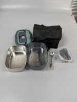 Boîte à lunch chauffante électrique en gros, en acier inoxydable, étanche, portable, chauffe-plat sans fil, boîte à lunch auto-chauffante professionnelle