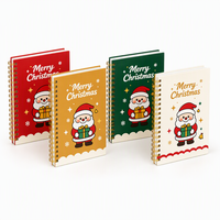 Carnet de Noël A5, 80 feuilles, 80 g/m², ligné, quadrillé, spirale, 9 motifs Père Noël, papeterie scolaire pour étudiants, vente en gros