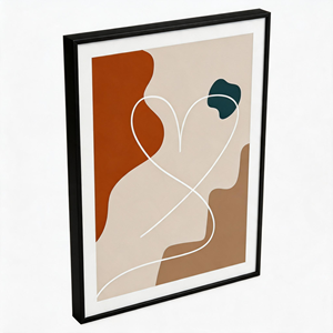 Affiche murale style Japandi minimaliste, toile non encadrée, <span class=keywords><strong>peinture</strong></span> abstraite aux formes organiques couleur terre cuite pour la décoration de chambre - Product Image 5
