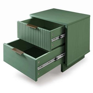Sage Green Nightstand with Two <b>Drawers</b> Modern <b>Storage</b> Cabinet <b>for</b> Bedroom - Product Image 5