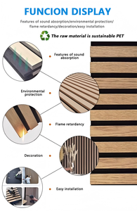 Ouyuan công nghệ gỗ tường đá đen trần cách âm bằng gỗ veneer Acoustic Panels đối với Studios phòng tập thể dục 3D thiết kế mô hình akupanel - Product Image 3