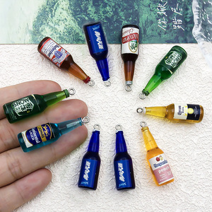 Accessoires miniatures en acrylique pour la création de bijoux DIY : bouteille de vin, bouteille de <span class=keywords><strong>bière</strong></span>, pendentifs, breloques pour colliers, boucles d'oreilles, bracelets et articles d'artisanat - Product Image 3