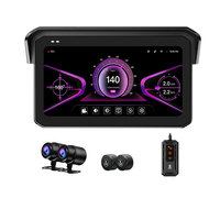 Navigateur GPS pour moto de 5 pouces avec CarPlay intégré, Wi-Fi et 1 an de support, écran tactile IPS étanche, montage sur tableau de bord