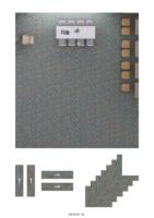 Dalles de moquette modernes de luxe, antistatiques, remplaçables, à texture rayée et effet dégradé, polyvalentes pour bureaux et bâtiments de golf