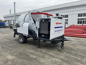 Pompe à béton pour moteur diesel Pompe à béton pour remorque diesel avec mélangeur à vendre - Product Image 5