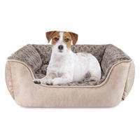 Lit orthopédique pour chien en fausse fourrure rectangulaire de luxe personnalisé, housse amovible pour chiens de grande/moyenne/petite taille, lavable en machine