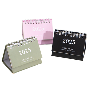 2025 Morandi Color English Date Mini Desktop Promotional Calendar Wholesale Customize logo