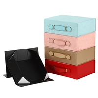 Boîte cadeau rectangulaire tout-en-un en carton avec rabat magnétique, pliable, pour le rangement des bougies, pratique et portable