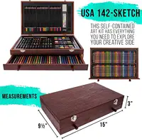 Personalized 80-piece Deluxe Art Set W/wood Carrying Case Colorful