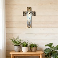 Moderne Jesus-Kreuz Wanduhr Wohnzimmer-Deko Luxuriöse Geräuschlose Quarzuhr für Wohnzimmer und Kirchendekoration
