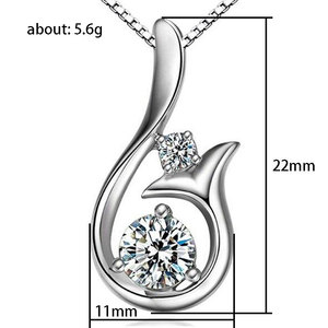 Collier pendentif en forme de larme queue de sirène pour femme, chaîne de clavicule style coréen, bijoux de mode - Product Image 3