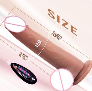 Realistische Siliconen Dildo Penis <span class=keywords><strong>Sex</strong></span> Speelgoed Vrouwelijke Vaginale Masturbator Telescopische Dildo Vibrator Voor Vrouwen - Product Image 4