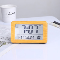 Horloge numérique électronique de bureau avec écran LCD, calendrier et fonction snooze pour salon et bureau