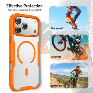 เคสโทรศัพท์ TPU PC ใสบางแบบแม่เหล็ก ป้องกันการกระแทก ครอบคลุมทั้งตัวเครื่อง ป้องกันรอยขีดข่วน ไม่เหลือง สำหรับ <span class=keywords><strong>iPhone</strong></span> 17 16 15 <span class=keywords><strong>Plus</strong></span> Pro Max - Product Image 2