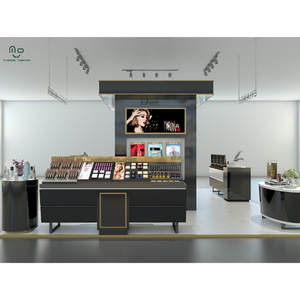Lüks Alışveriş Merkezleri İçin LED Işıklı, Çevre Dostu Tasarımlı, Süslü Ahşap Kozmetik Kiosk Teşhir Standı - Product Image 4